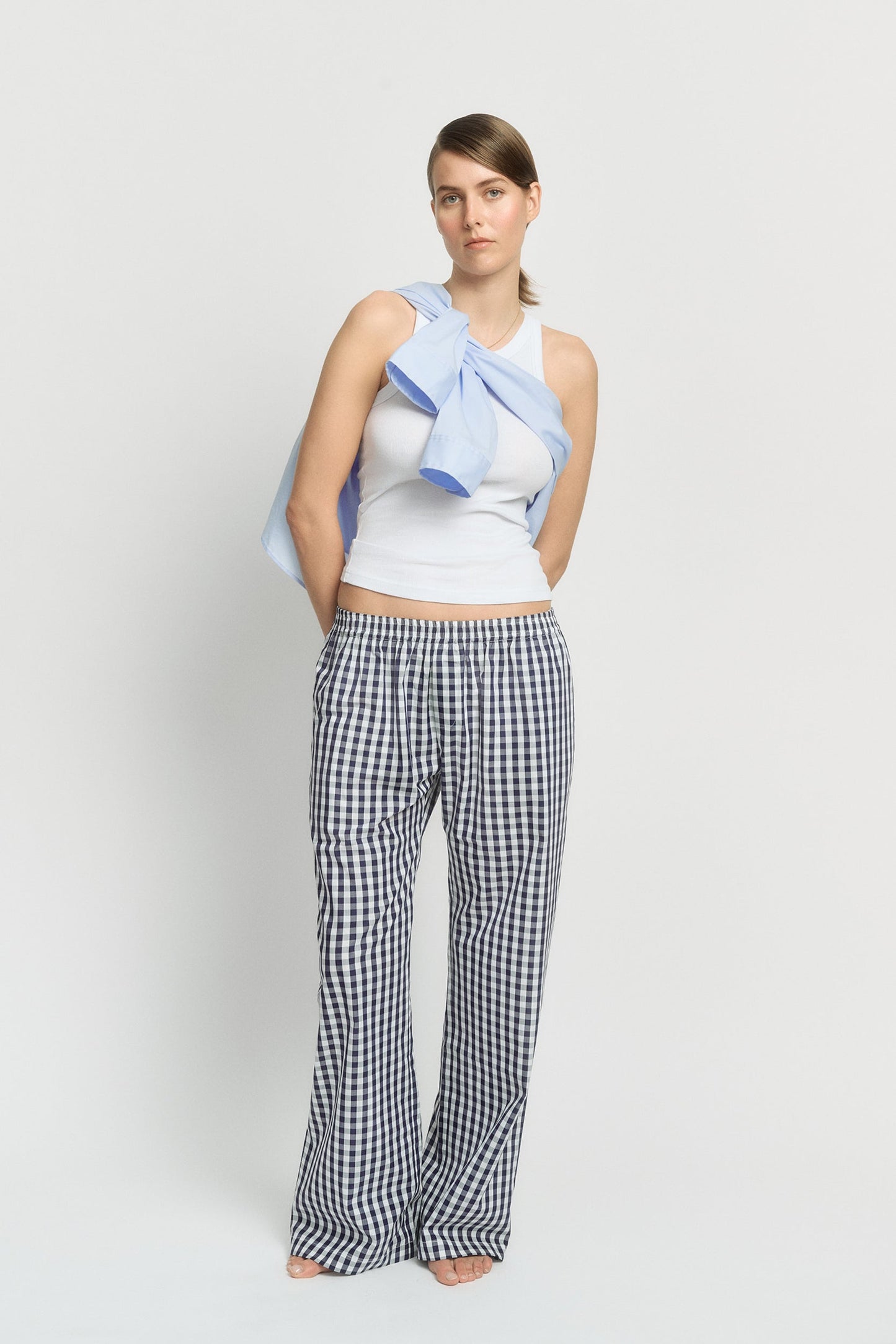 Gingham soft cotton Pants MA/RÉ