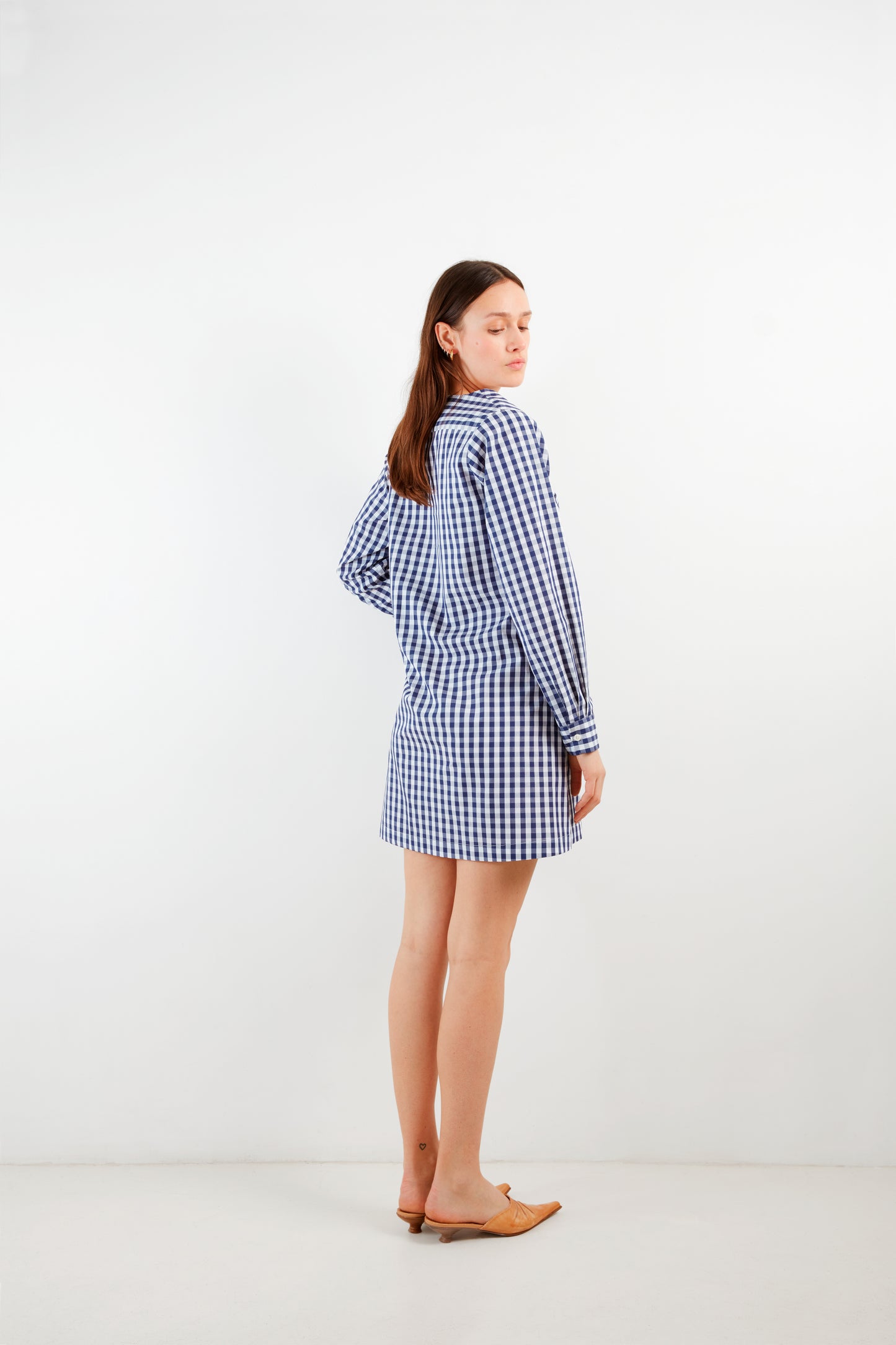 Vienna Dress - Navy Gingham