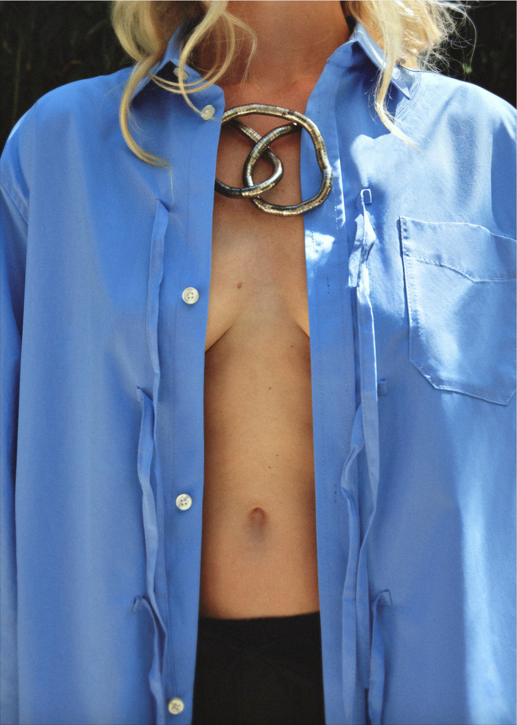 Arizona shirt in royal blue cotton Poplin