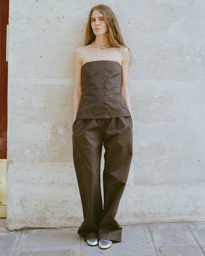 Pantalon Popeline Chocolat