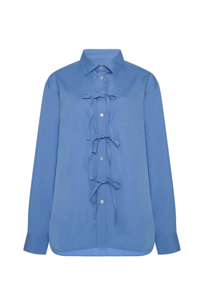 Arizona shirt in royal blue cotton Poplin