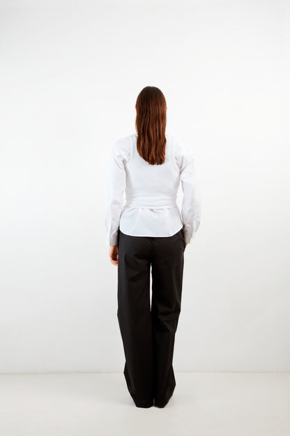Pantalon d'été - Popeline Compacte Noire