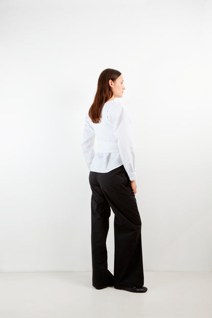 Pantalon d'été - Popeline Compacte Noire