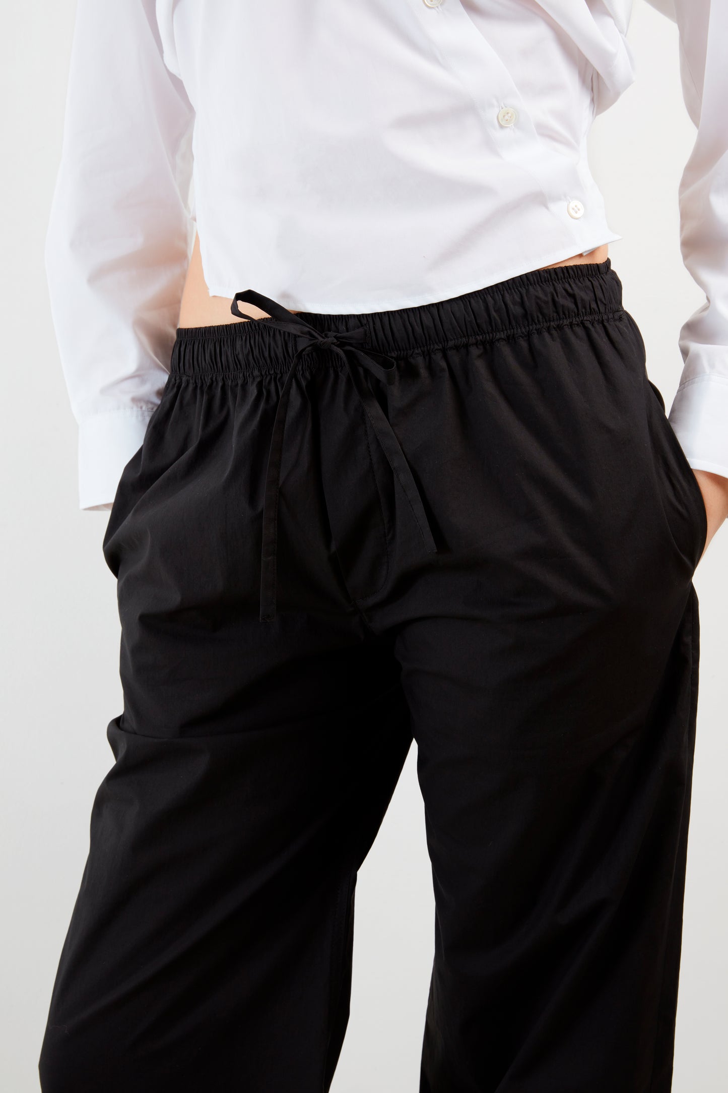 Pantalon d'été - Popeline Compacte Noire
