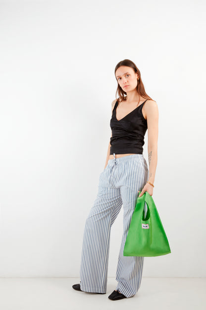 Pantalon en coton à rayures grecques