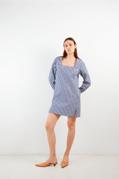 Vienna Dress - Navy Gingham MA/RÉ