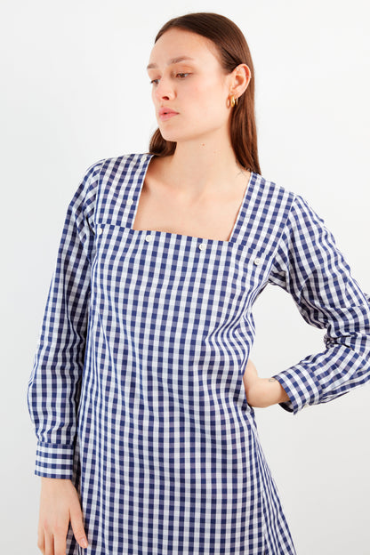 Vienna Dress - Navy Gingham MA/RÉ