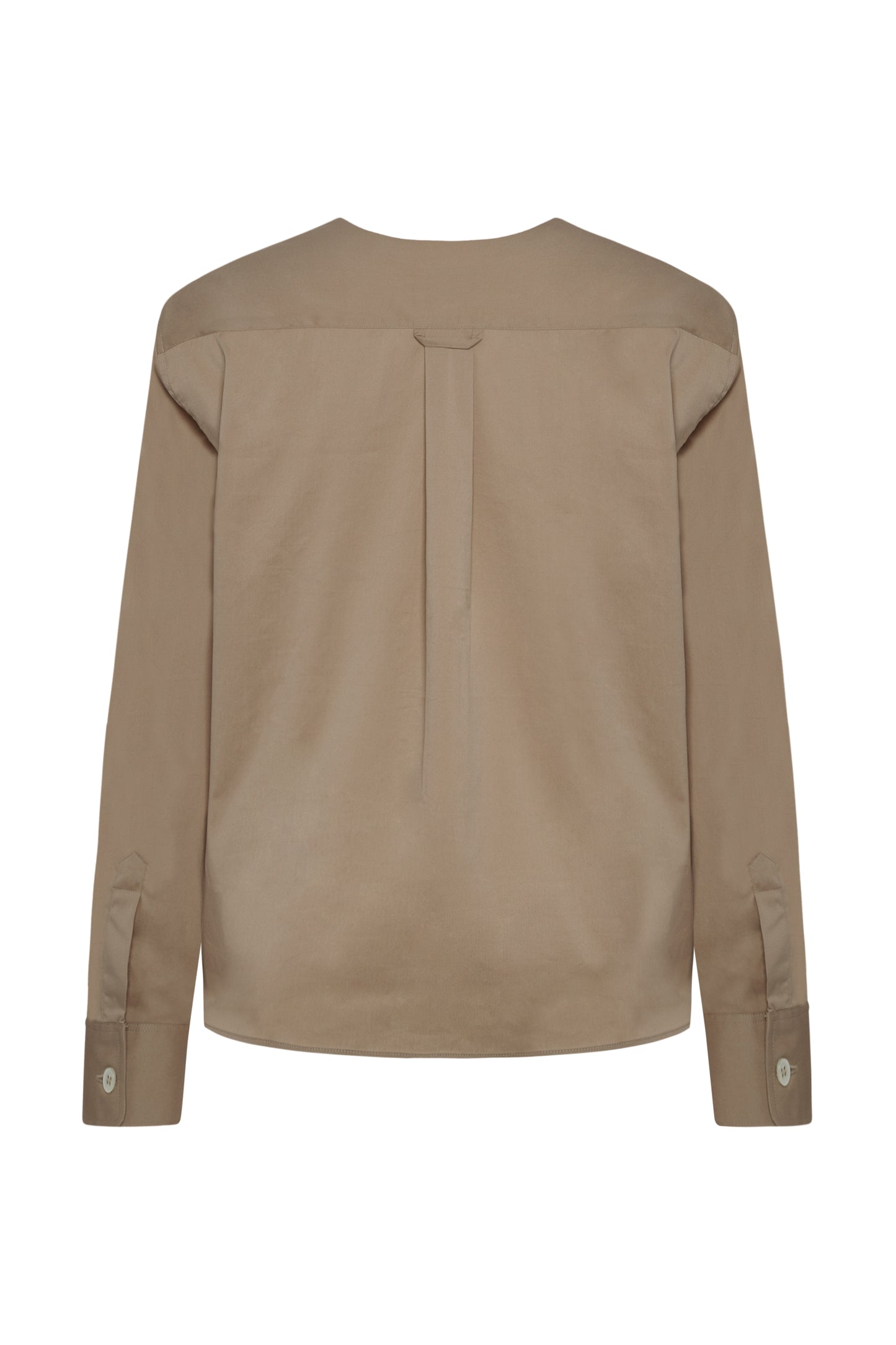 Signature asymmetrical light cotton shirt Sand