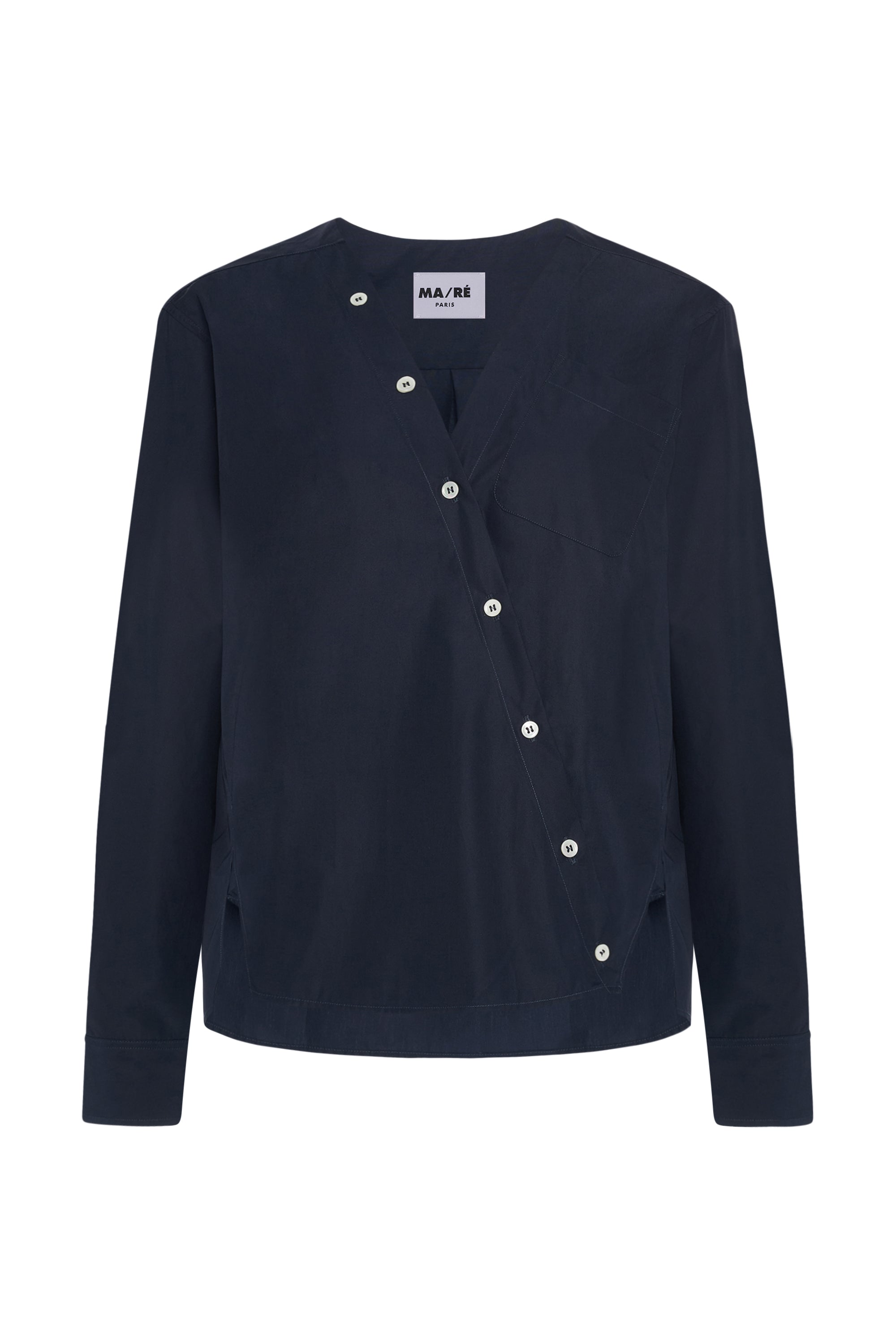 New Signature compact cotton shirt in midnight blue EASY IRON