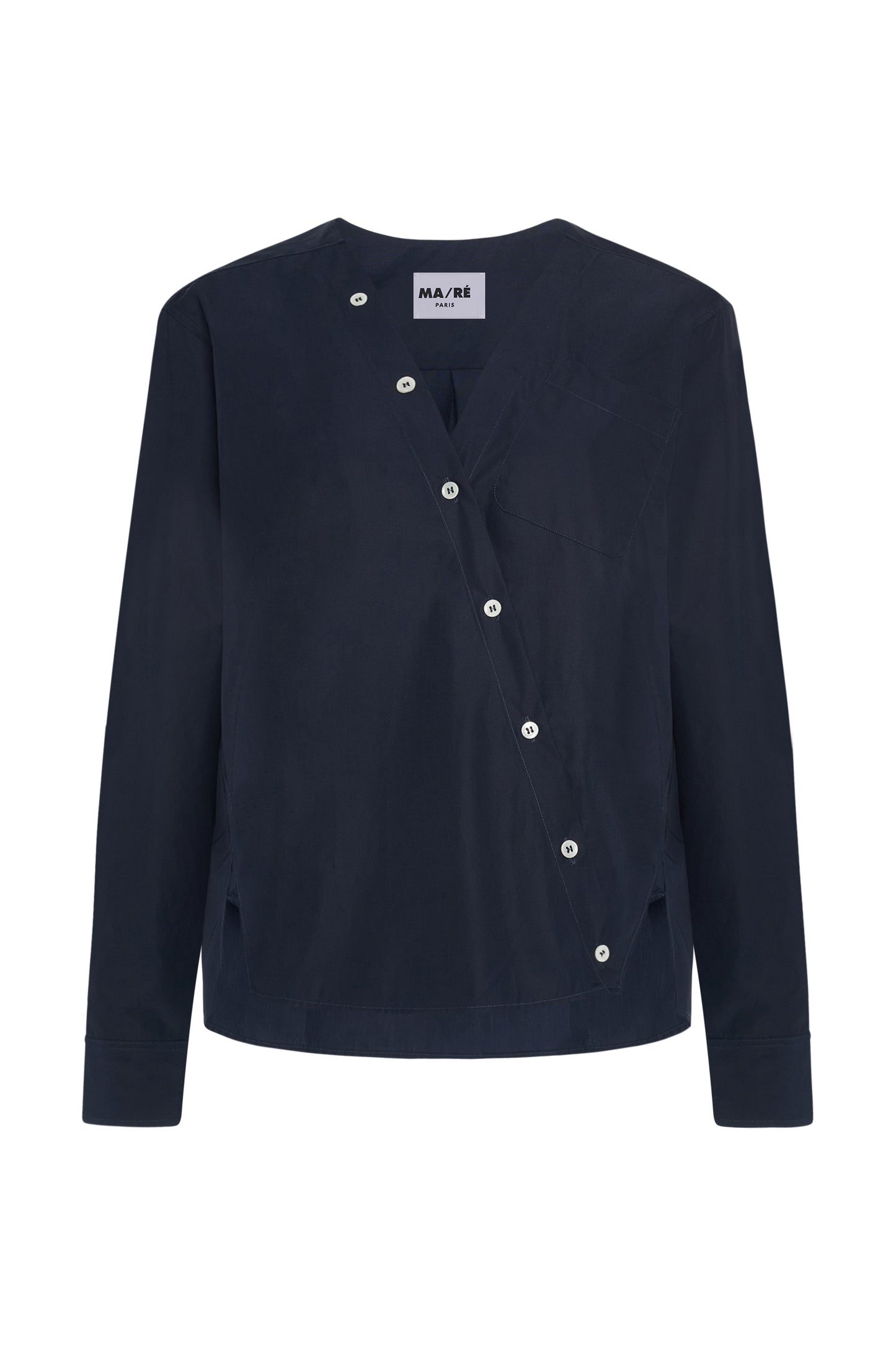 New Signature compact cotton shirt in midnight blue EASY IRON