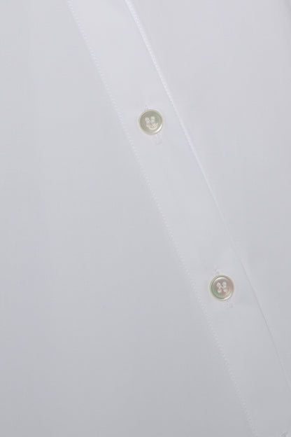 Signature asymmetrical compact cotton shirt White EASY IRON