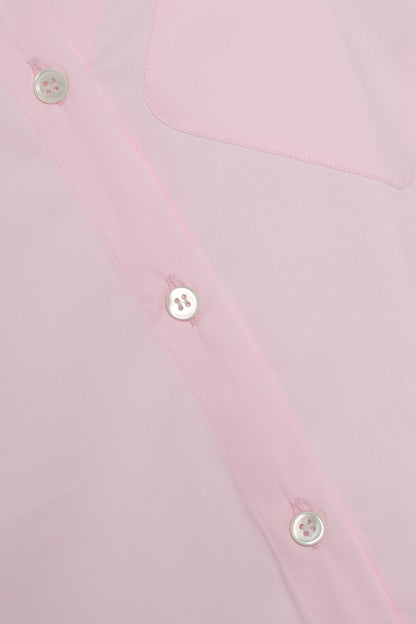 Signature asymmetrical light cotton shirt Pink