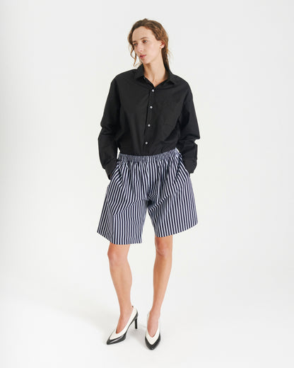 Striped Poplin Bermuda Shorts