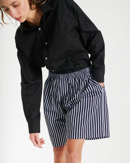 Striped Poplin Bermuda Shorts