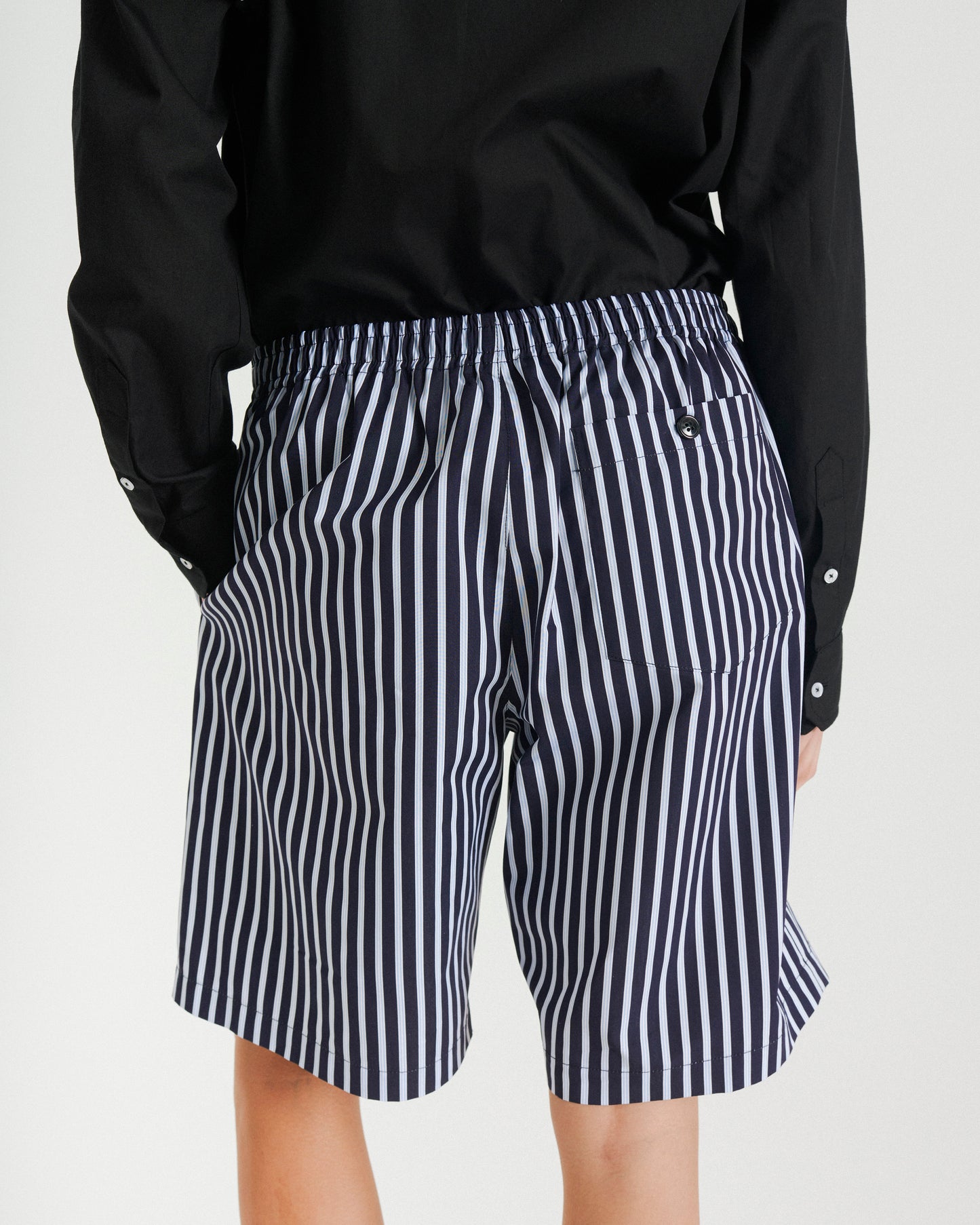 Striped Poplin Bermuda Shorts