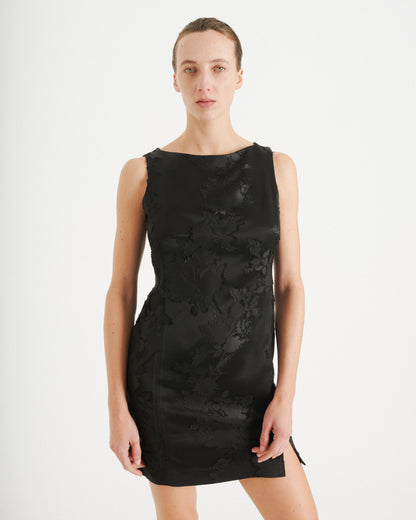 Floral Jacquard Mini Dress