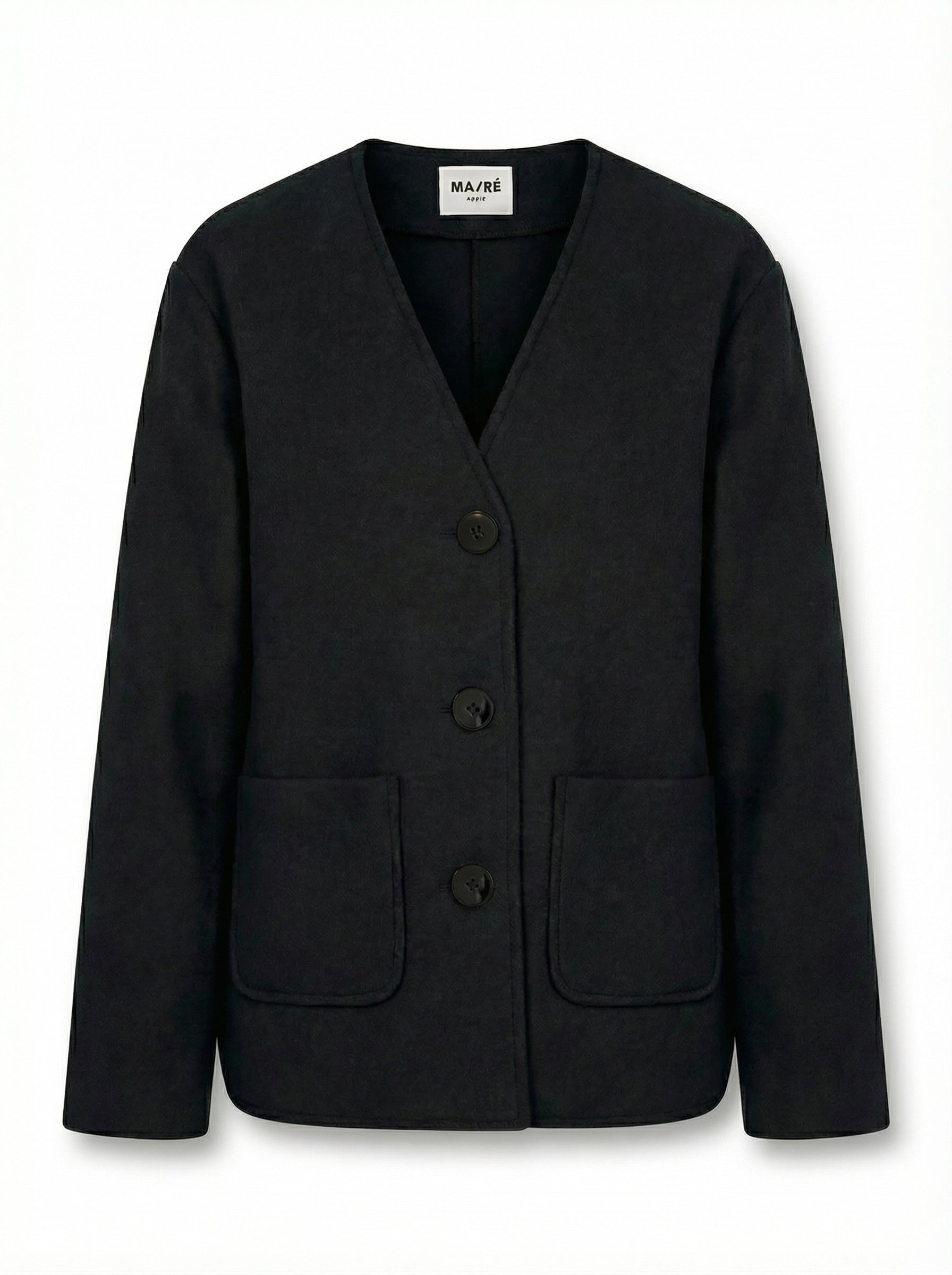 Cardi-jacket in black felted Wool