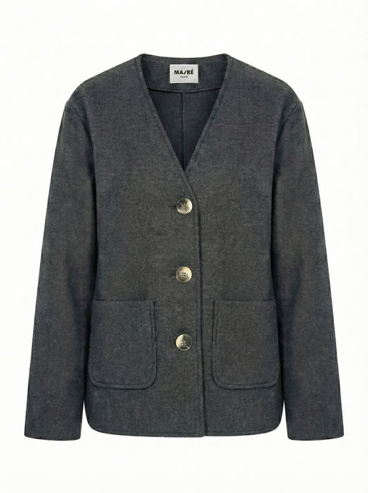 Cardi-jacket in compact Wool