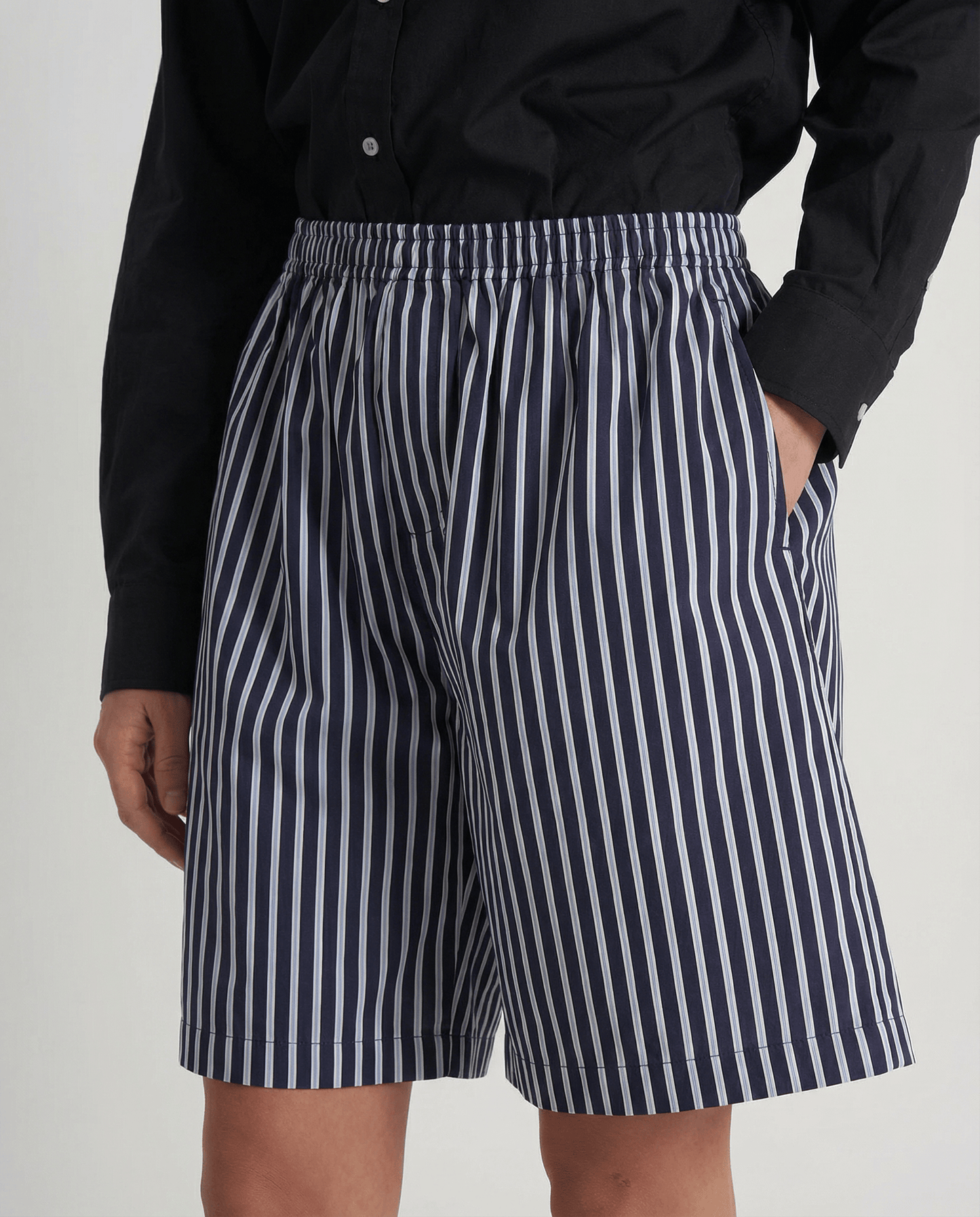 Striped Poplin Bermuda Shorts