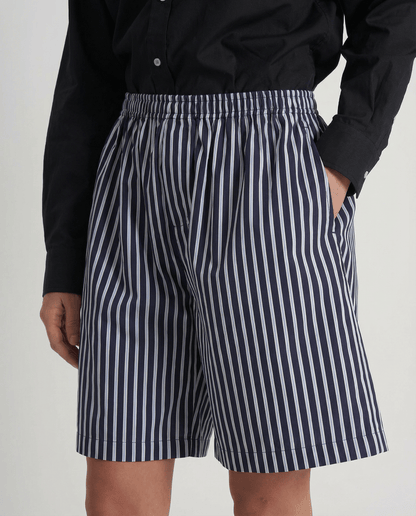 Striped Poplin Bermuda Shorts